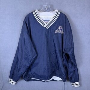 Champion Pro Line Men L Jacket Pittsburgh Embroidered Pullover Blue Vintage Read